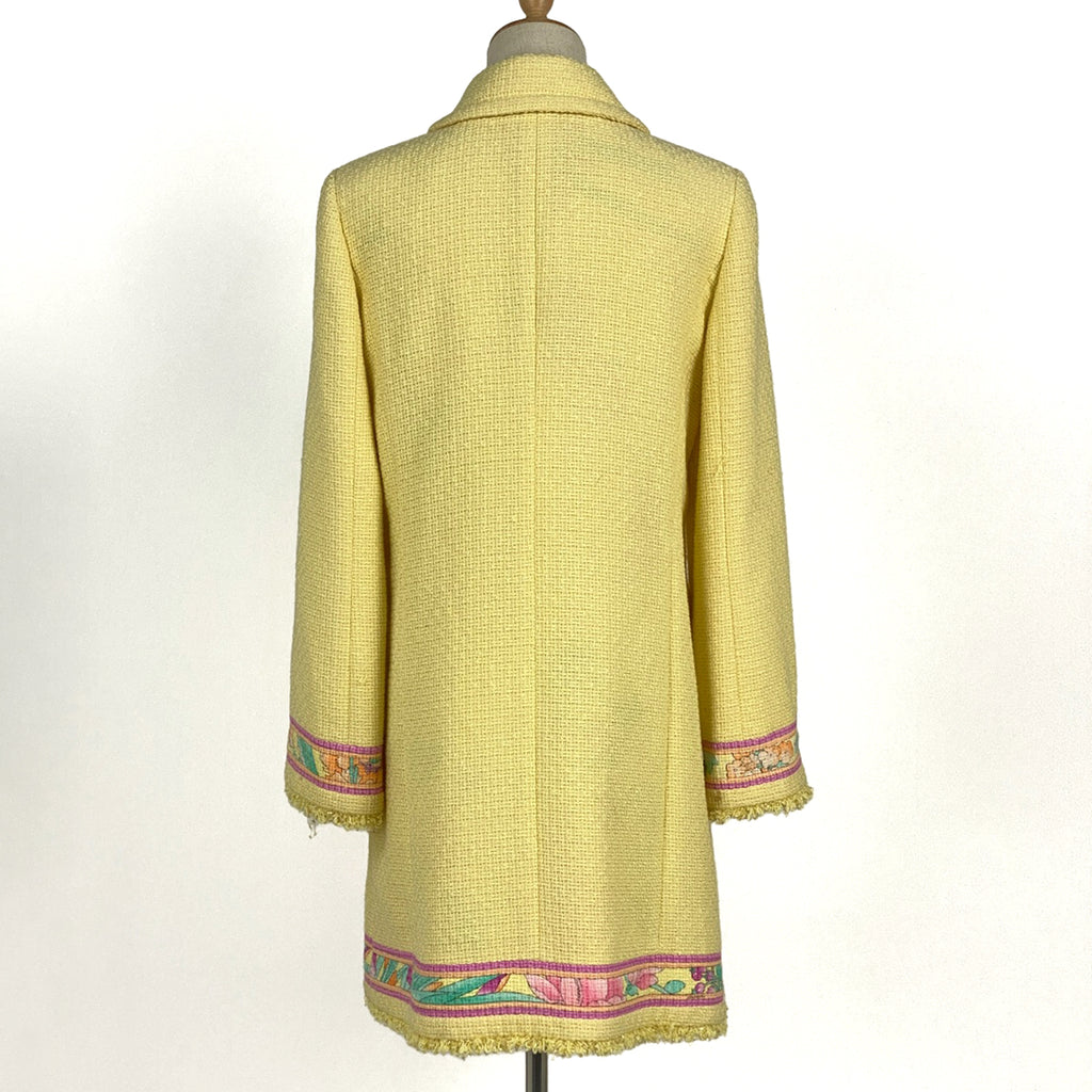 レオナール ロゴ ステンカラーコート 花柄 アウター その他コート イエロー レディース 【中古】brapp