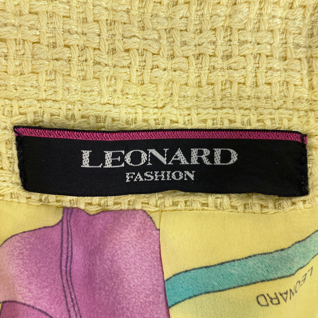 レオナール ロゴ ステンカラーコート 花柄 アウター その他コート イエロー レディース 【中古】brapp