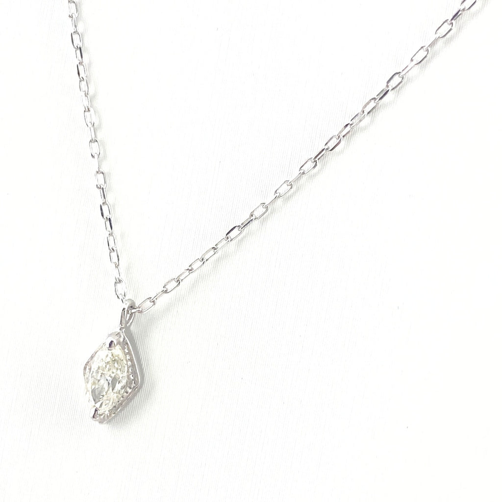 ダイヤモンド デザインネックレス WG ホワイトゴールド ペンダント ネックレス K18 WG ダイヤモンド レディース 【中古】nbjwl