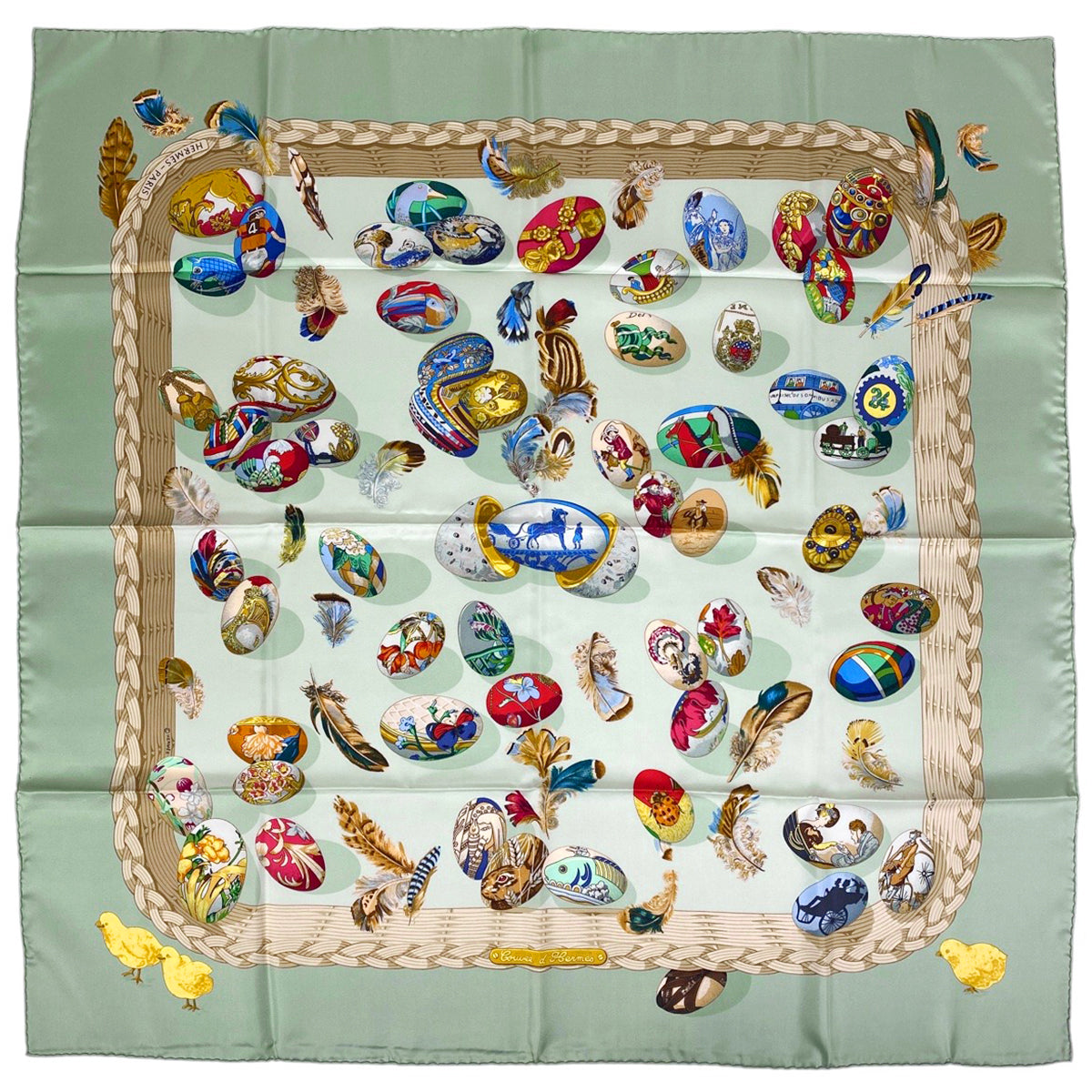 美品✨HERMES スカーフ COUVEE D HERMES エルメスの卵 HERMES エルメス カレ90『COUVEE D'HERMES エルメスの卵』大判