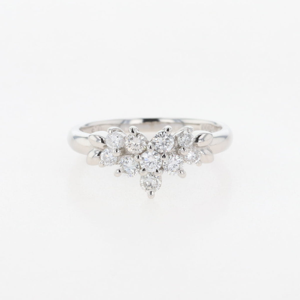 PT900 フラワー リング プラチナ 12号 ダイヤモンド レディース 【中古】nbjwl