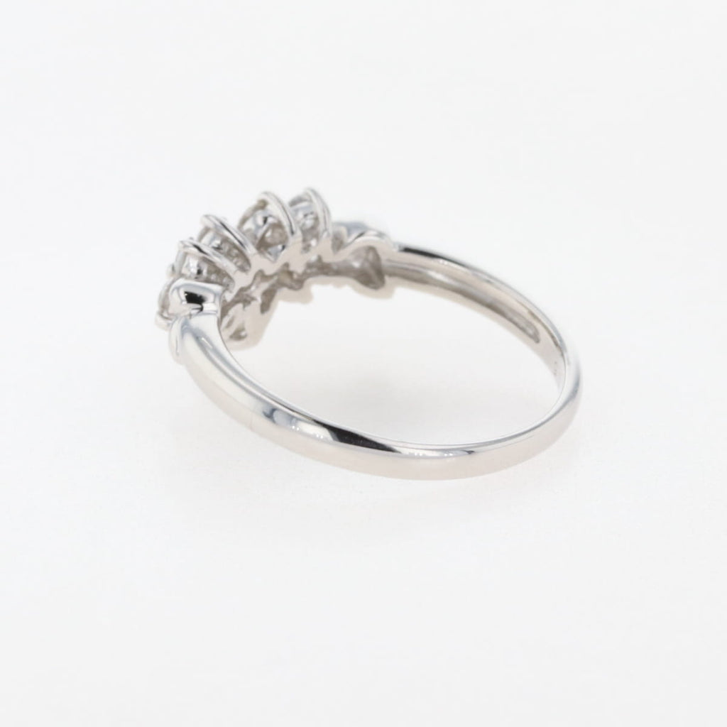 PT900 フラワー リング プラチナ 12号 ダイヤモンド レディース 【中古】nbjwl