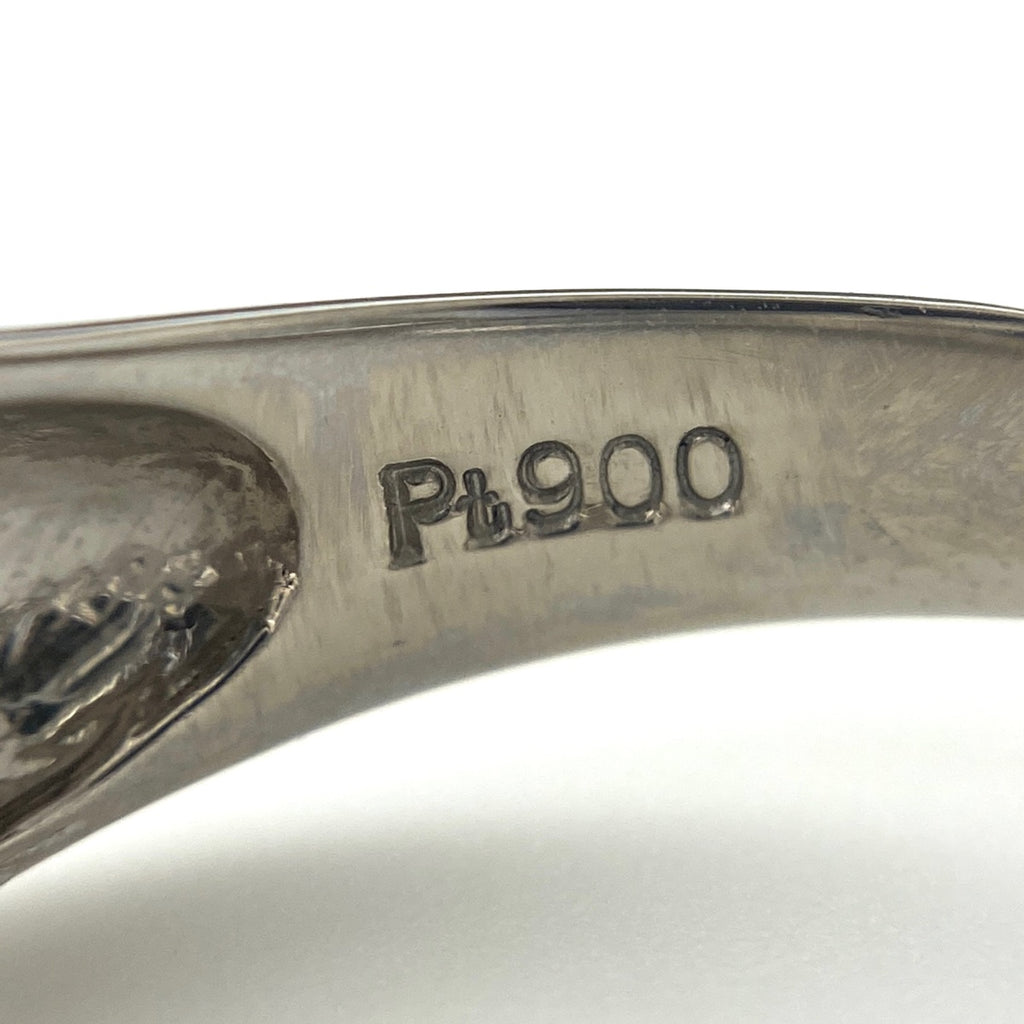 サファイア デザインリング プラチナ 指輪 メレダイヤ リング 19号 Pt900 サファイア ダイヤモンド メンズ 【中古】nbjwl