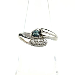 アレキサンドライト デザインリング プラチナ メレダイヤ 指輪 リング 11.5号 Pt900 アレキサンドライト ダイヤモンド レディース ノンブランドジュエリー 【中古】nbjwl