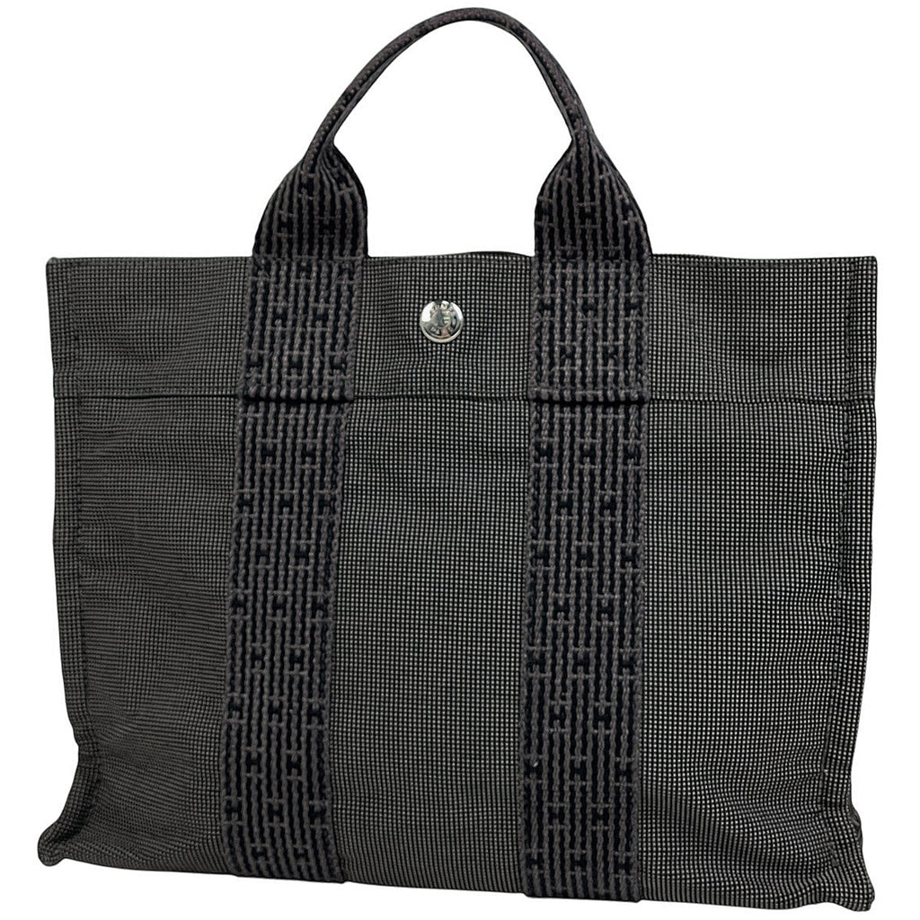 エルメス エールライン トート PM ハンドバッグ トートバッグ ナイロンキャンバス グレー エールラインPM レディース 【中古】brbag