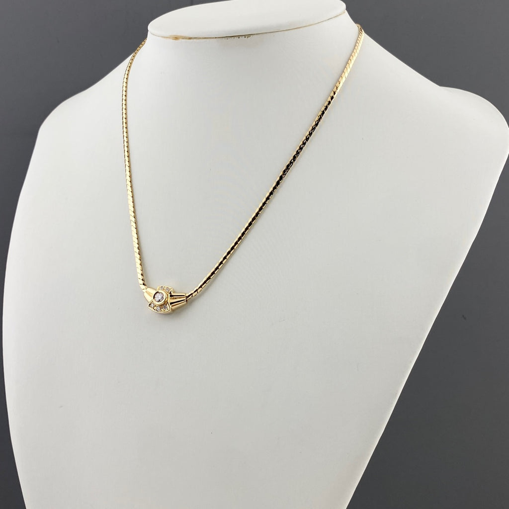 ポーラ メレダイヤ デザインネックレス YG イエローゴールド ペンダント ネックレス 750 ダイヤモンド レディース 【中古】brjwl
