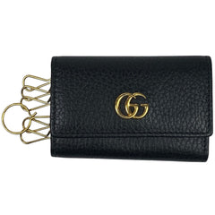 グッチ GGマーモント 6連 キーケース ダブルG キーフック キーケース レザー ブラック 456118 レディース 【中古】brbag