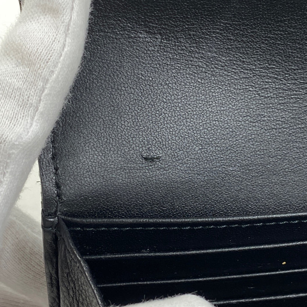 クリスチャンディオール ロゴ 二つ折り 長財布 札入れ 小銭入れ キルティング 長財布 レザー ブラック レディース 【中古】brbag