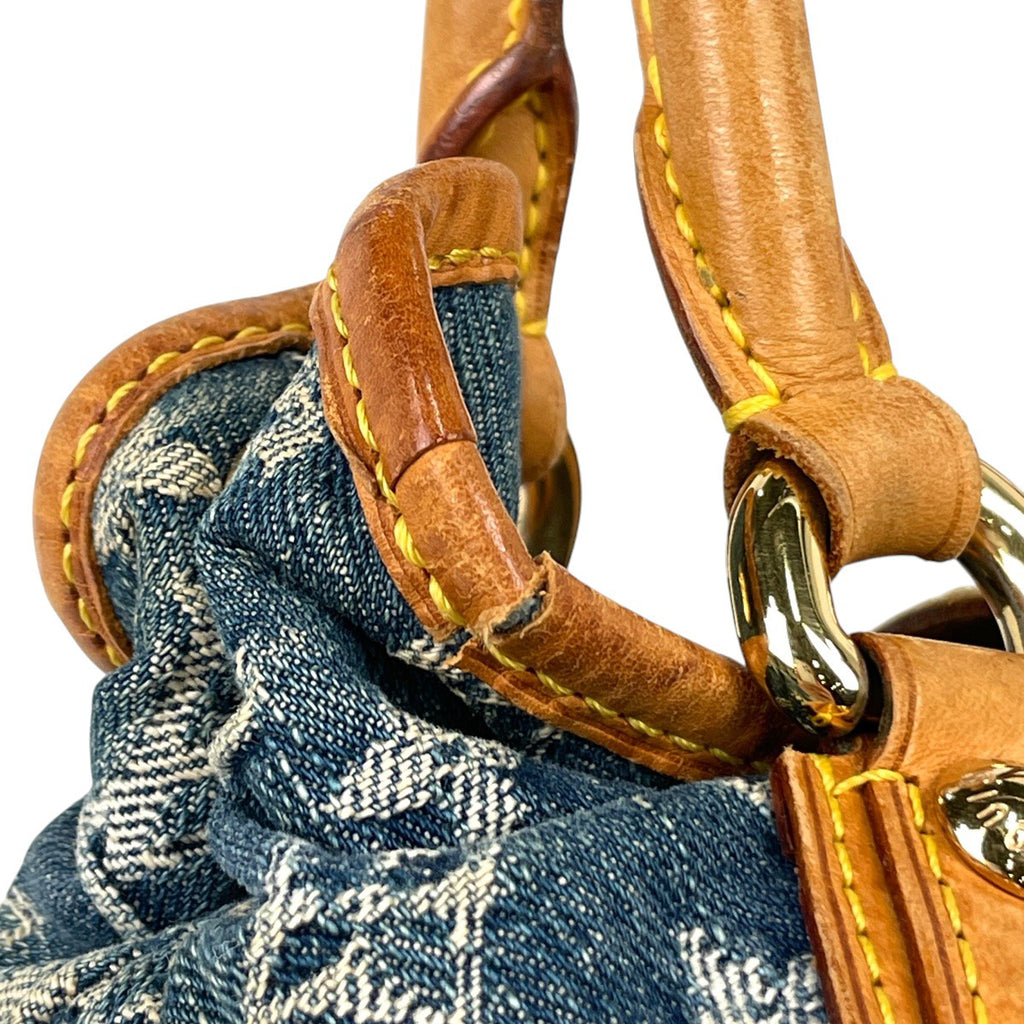 ルイ・ヴィトン プリーティ 手提げ ハンドバッグ モノグラムデニム ブルー M95020 レディース 【中古】brbag