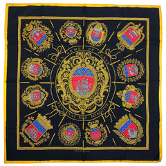 エルメス カレ 90 Les Armes de paris パリの勲章 スカーフ シルク ブラック マルチカラー レディース 【中古】brbag