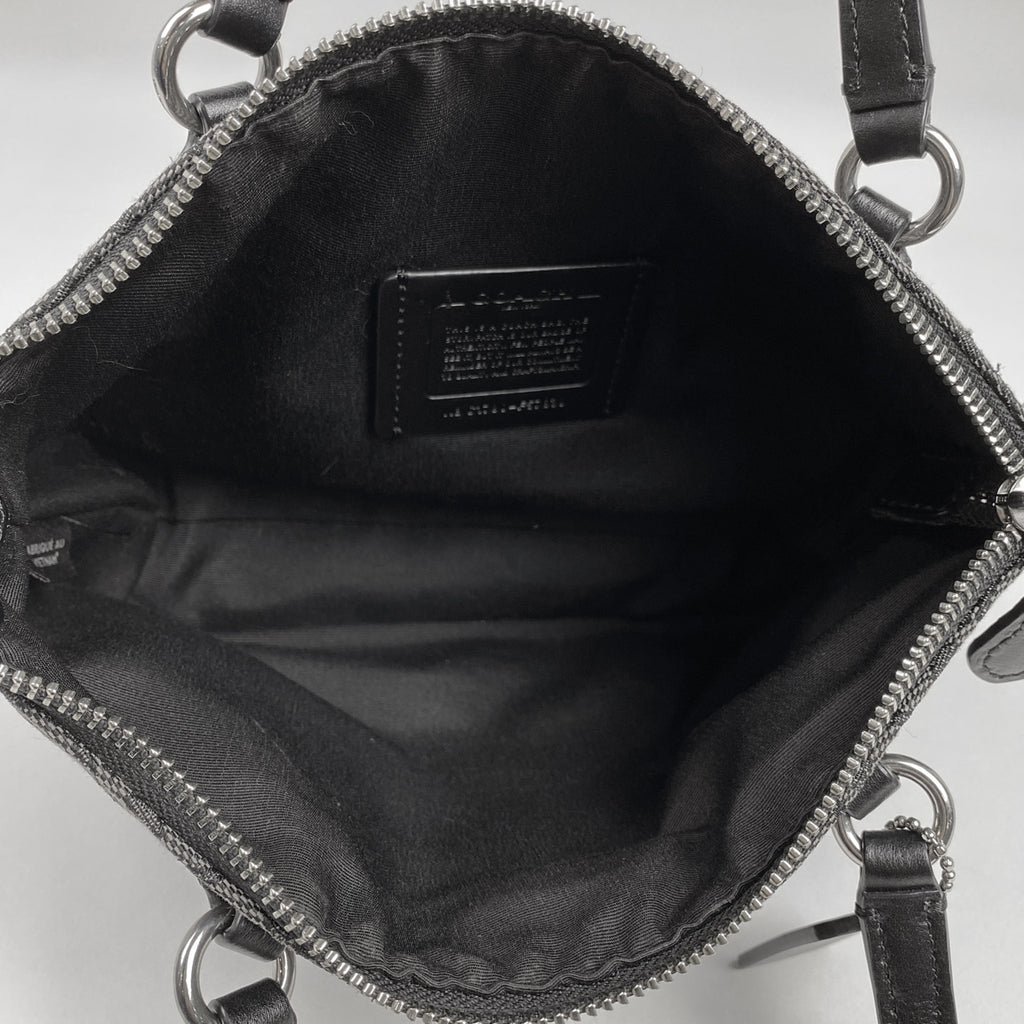 コーチ シグネチャー ハンドバッグ 2WAY ショルダーバッグ ハンドバッグ キャンバス グレー ブラック F57830 レディース 【中古】brbag