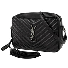 サンローラン ロゴ ショルダーバッグ タッセル フリンジ ショルダーバッグ レザー ブラック レディース 【中古】brbag