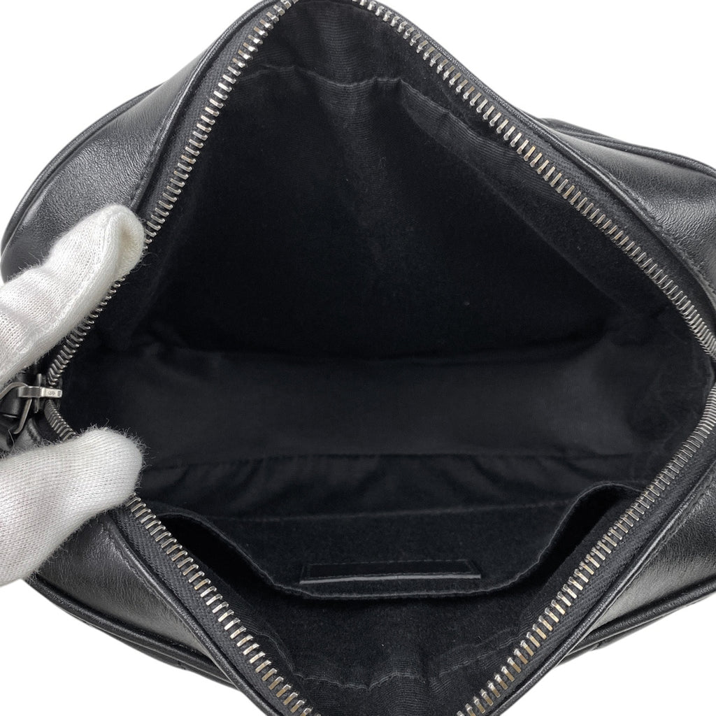 サンローラン ロゴ ショルダーバッグ タッセル フリンジ ショルダーバッグ レザー ブラック レディース 【中古】brbag
