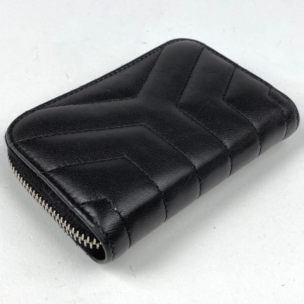 サンローラン ロゴ コインケース 小銭入れ コインケース レザー ブラック レディース 【中古】brbag