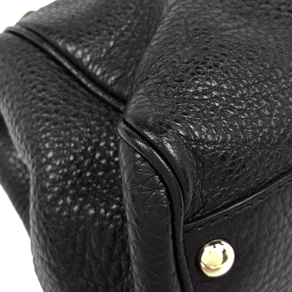グッチ バンブー ショッパー スモール ハンドバッグ 2WAY ショルダーバッグ ハンドバッグ レザー ブラック 336032 レディース 【中古】brbag