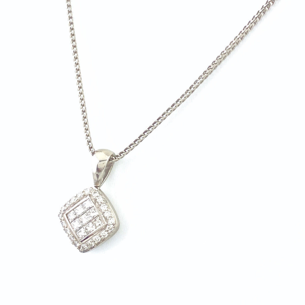 メレダイヤ デザインネックレス プラチナ ペンダント ネックレス Pt900 Pt850 ダイヤモンド レディース 【中古】nbjwl
