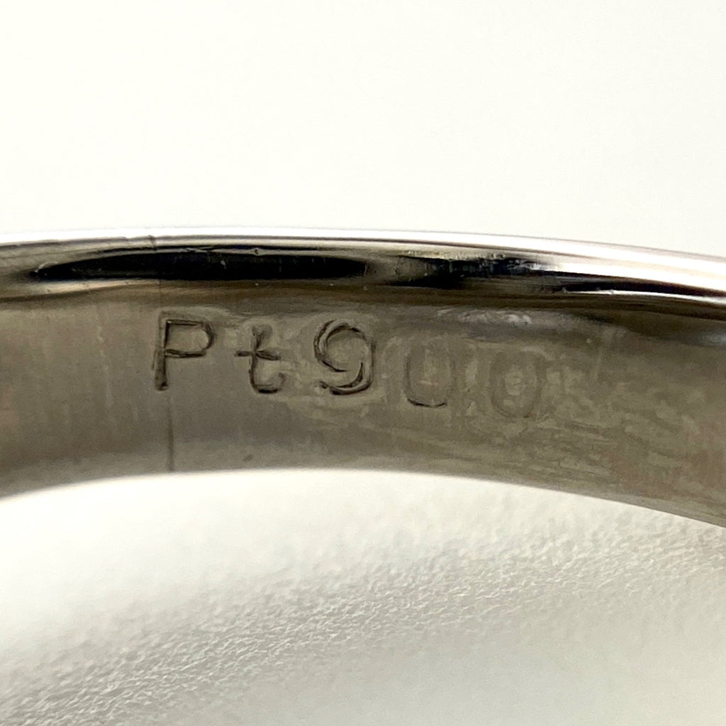 アクアマリン デザインリング プラチナ 指輪 メレダイヤ リング 14号 Pt900 アクアマリン ダイヤモンド レディース 【中古】nbjwl