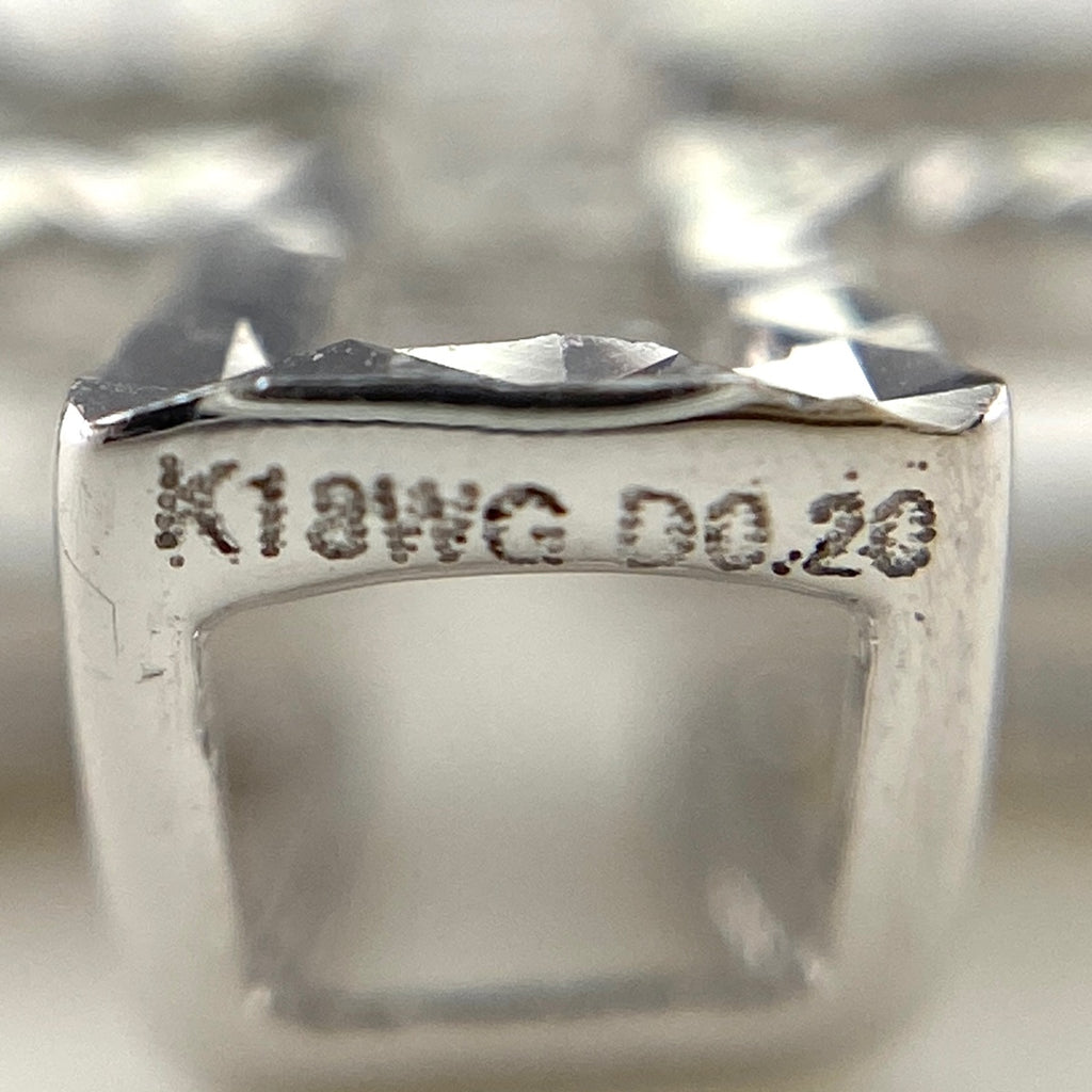 クロスモチーフ デザインネックレス WG ホワイトゴールド ペンダント メレダイヤ 十字架 ネックレス K18 WG ダイヤモンド レディース 【中古】nbjwl