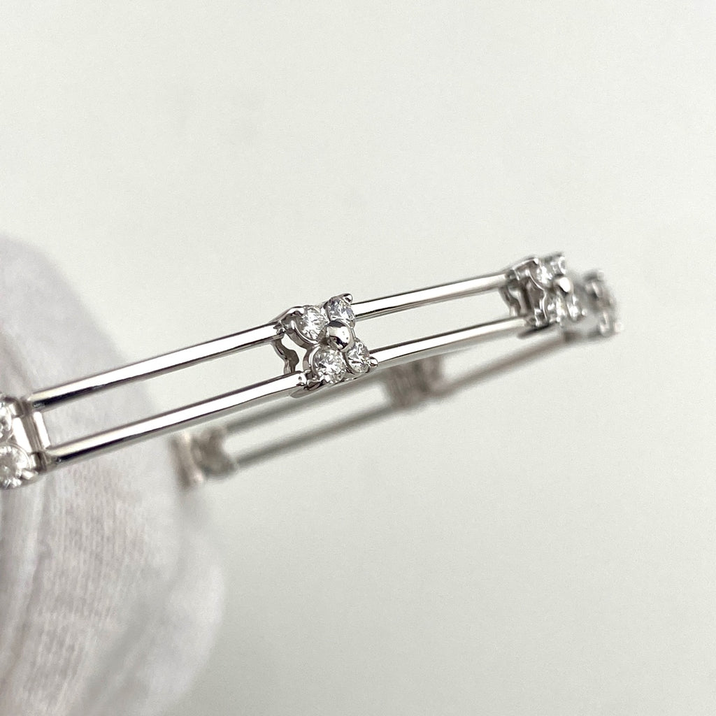 タサキ メレダイヤ デザインブレスレット WG ホワイトゴールド 腕輪 ブレスレット K18 WG ダイヤモンド レディース 【中古】brjwl