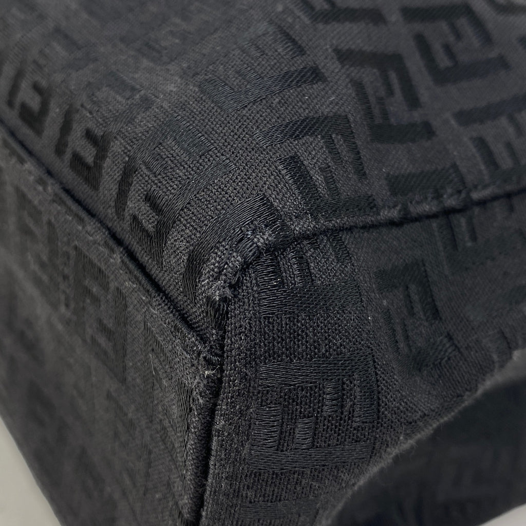 フェンディ ズッキーノ柄 トートバッグ ハンドバッグ トートバッグ キャンバス ブラック 8BH131 レディース 【中古】brbag