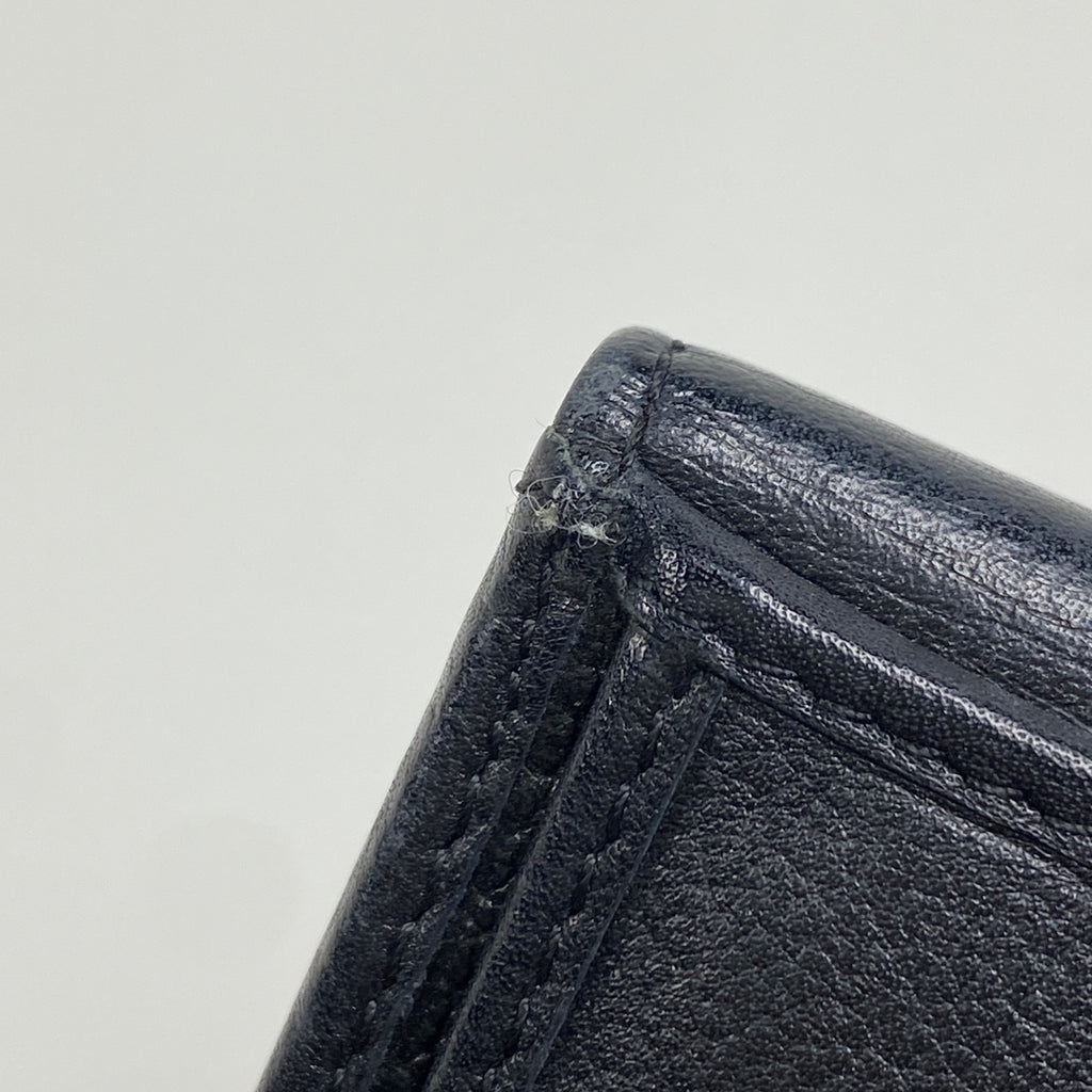 シャネル ココマーク 二つ折り 財布 カメリア 札入れ 小銭入れ 二つ折り財布 レザー ブラック レディース 【中古】brbag