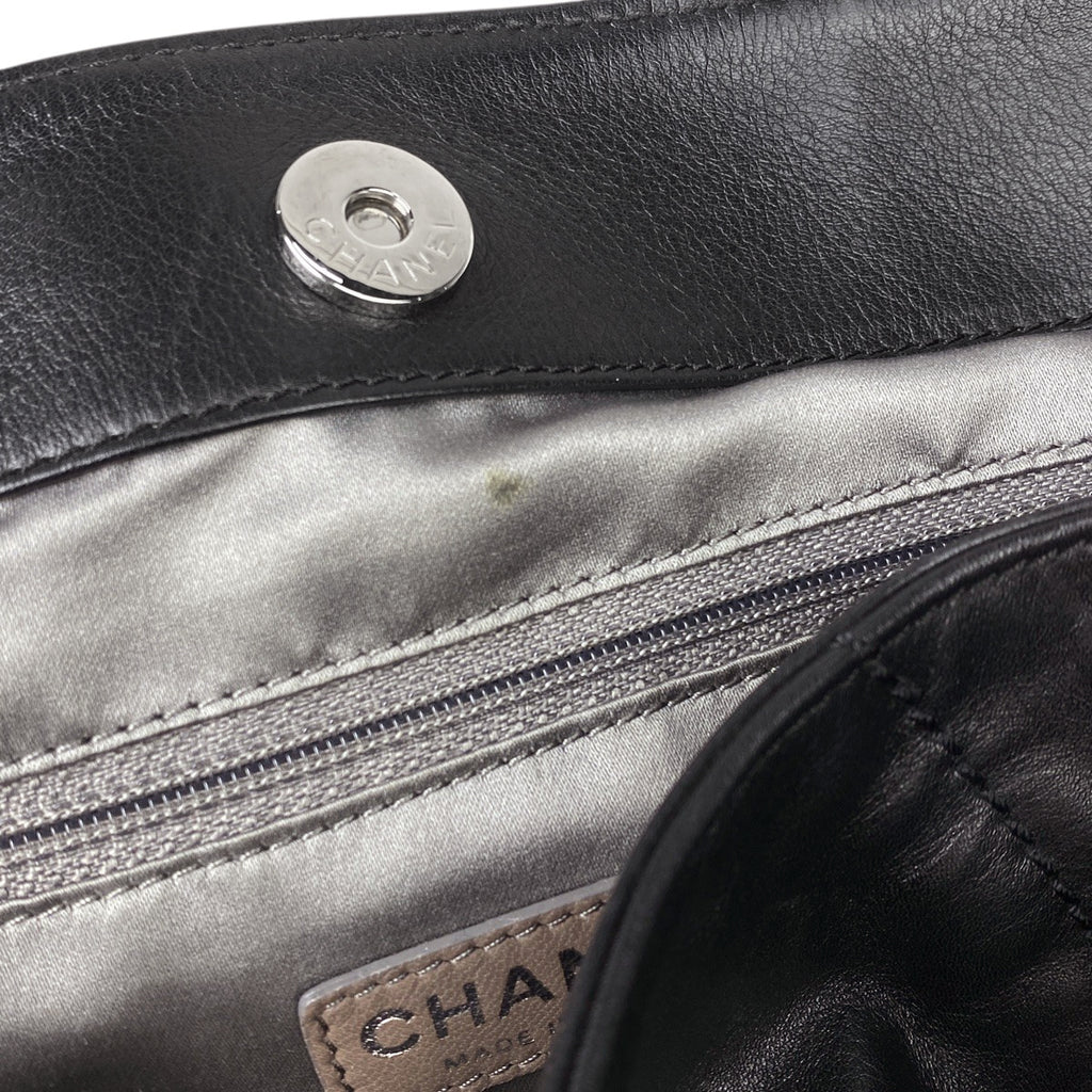 シャネル ココマーク プラチェーン トートバッグ ハンドバッグ トートバッグ レザー ブラック レディース 【中古】brbag