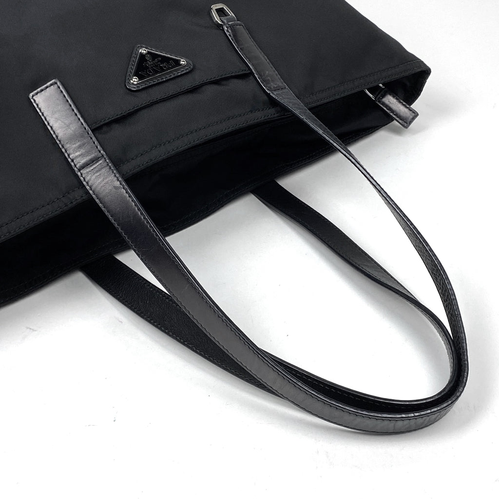 プラダ ロゴプレート トートバッグ ハンドバッグ トートバッグ ナイロン ネロ(ブラック) レディース 【中古】brbag