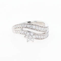 メレダイヤ デザインリング プラチナ 指輪 リング 11号 Pt900 ダイヤモンド レディース 【中古】nbjwl