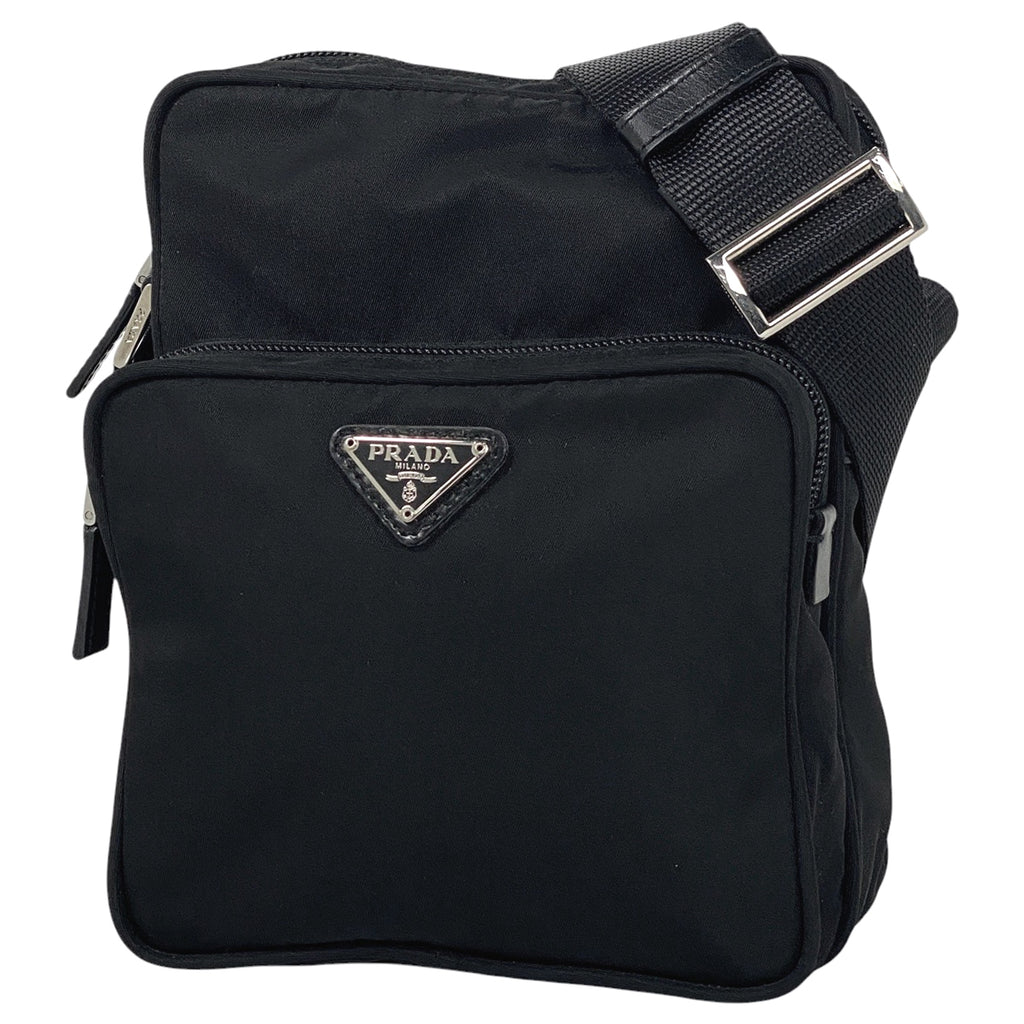プラダ ロゴプレート ショルダーバッグ ナイロン ネロ(ブラック) BT0169 レディース 【中古】brbag