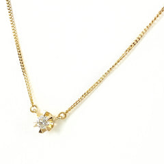 メレダイヤ デザインネックレス YG イエローゴールド ペンダント ネックレス K18 ダイヤモンド レディース 【中古】nbjwl