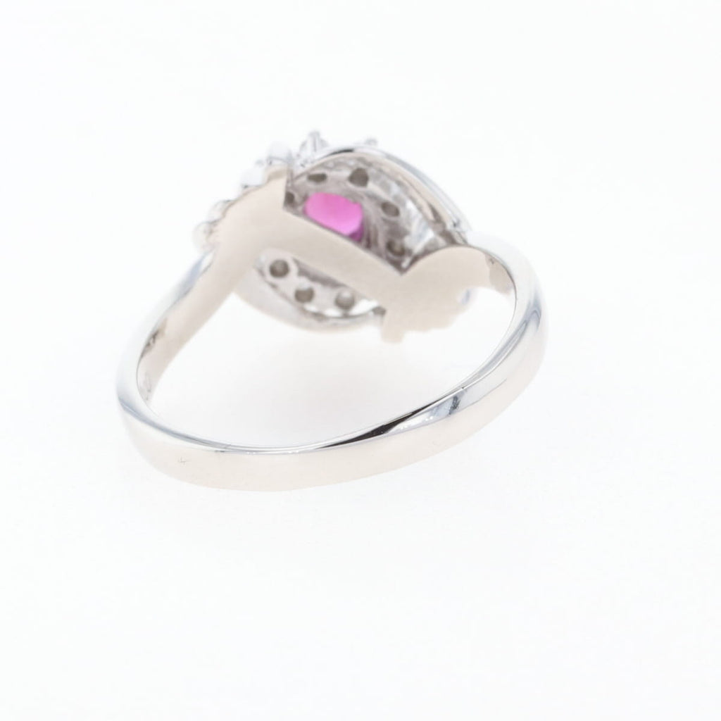 ルビー デザインリング プラチナ 指輪 メレダイヤ リング 8.5号 Pt900 ルビー ダイヤモンド レディース 【中古】nbjwl