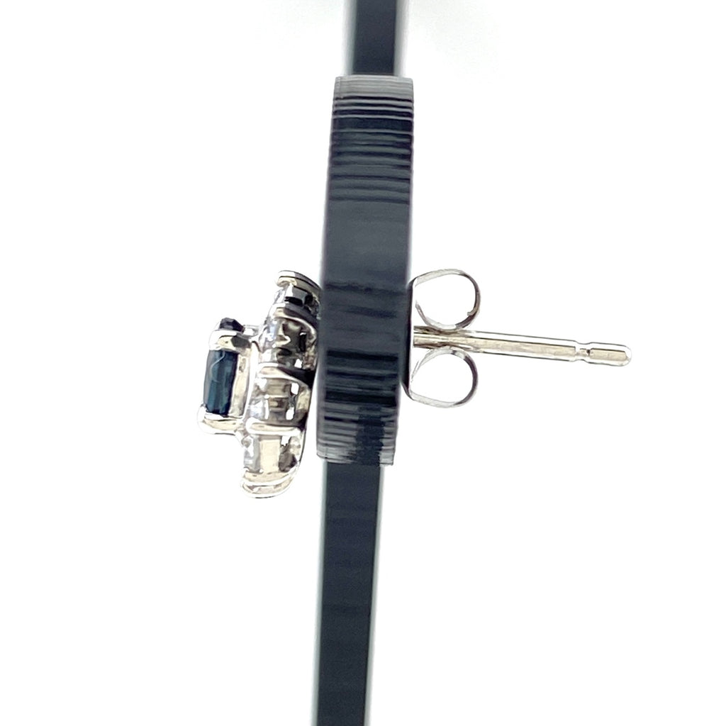 サファイア デザインピアス プラチナ メレダイヤ ピアス Pt850 サファイア ダイヤモンド レディース 【中古】nbjwl