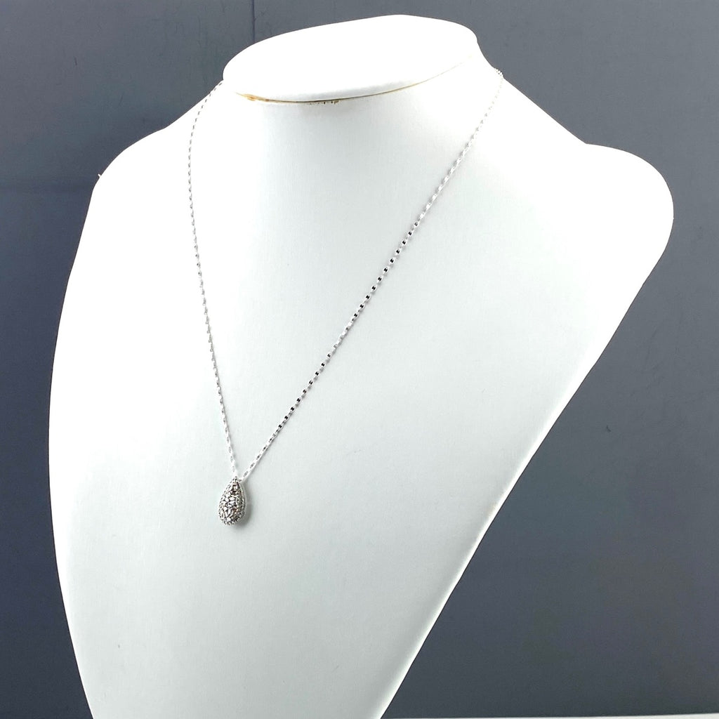 メレダイヤ デザインネックレス WG ホワイトゴールド ペンダント ネックレス K18 WG ダイヤモンド レディース 【中古】nbjwl