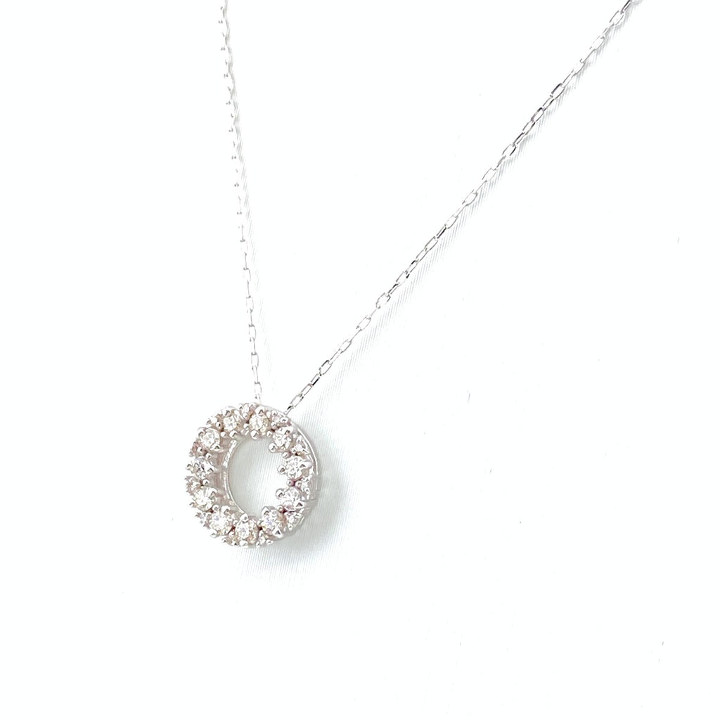 メレダイヤ デザインネックレス WG ホワイトゴールド ペンダント ネックレス K18 WG ダイヤモンド レディース 【中古】nbjwl