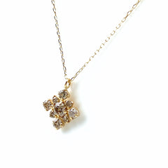 メレダイヤ デザインネックレス YG イエローゴールド ペンダント ネックレス K18 ダイヤモンド レディース 【中古】nbjwl
