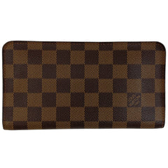 ルイ・ヴィトン ポルト モネ ジップ 札入れ 小銭入れ 長財布 ダミエ ブラウン N61728 レディース 【中古】brbag