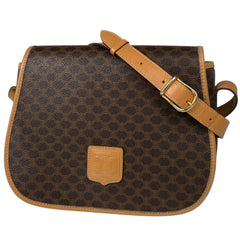 セリーヌ マカダム柄 ショルダーバッグ コーティングキャンバス ブラウン レディース 【中古】brbag