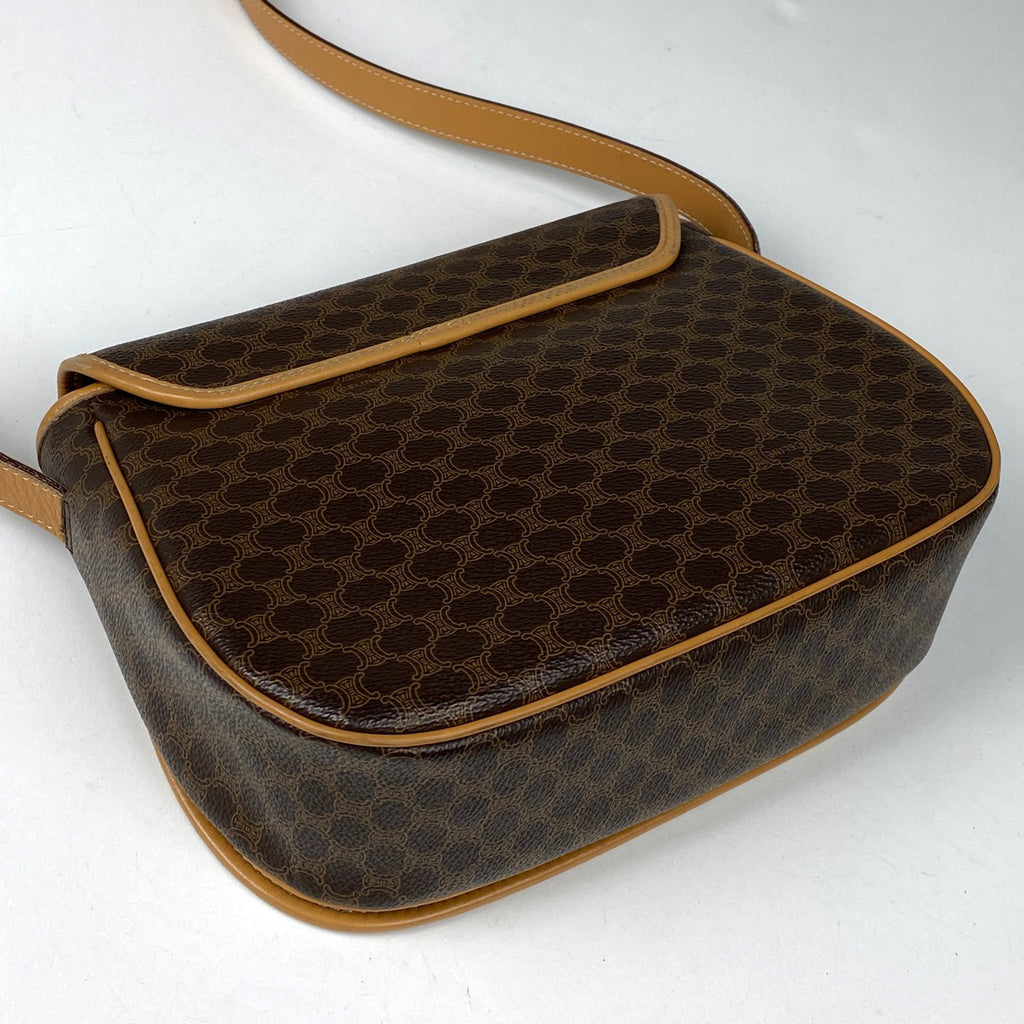 セリーヌ マカダム柄 ショルダーバッグ コーティングキャンバス ブラウン レディース 【中古】brbag