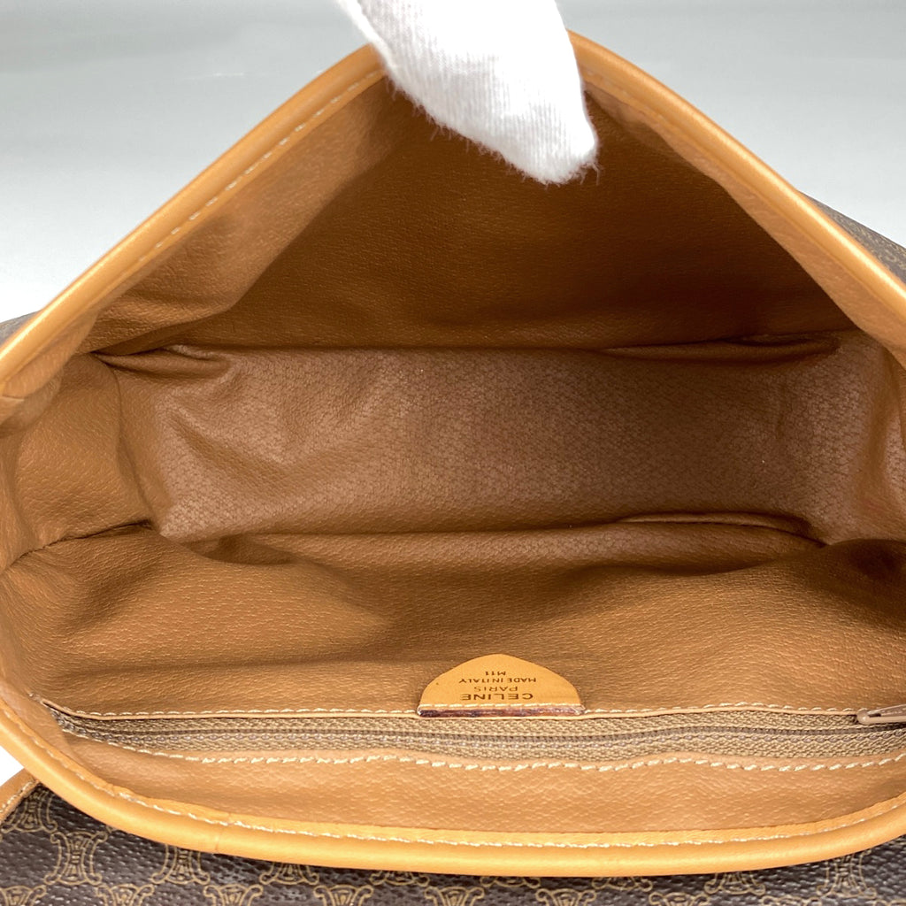 セリーヌ マカダム柄 ショルダーバッグ コーティングキャンバス ブラウン レディース 【中古】brbag