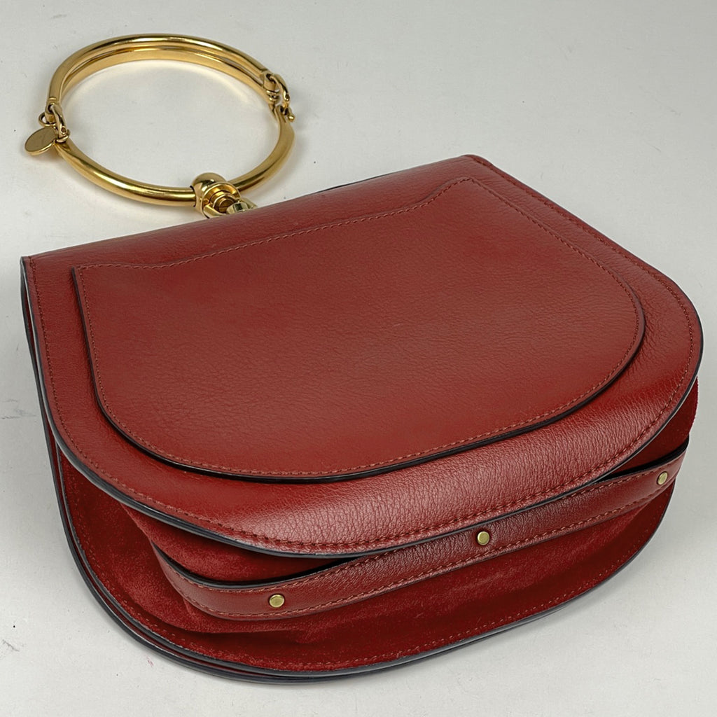 クロエ ナイル 2WAY ショルダーバッグ ハンドバッグ レザー レッド レディース 【中古】brbag