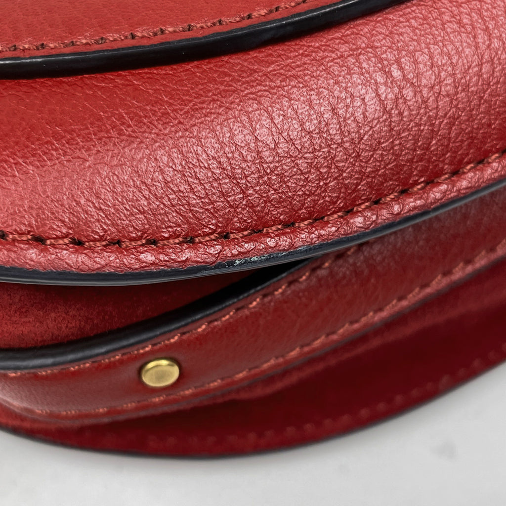 クロエ ナイル 2WAY ショルダーバッグ ハンドバッグ レザー レッド レディース 【中古】brbag