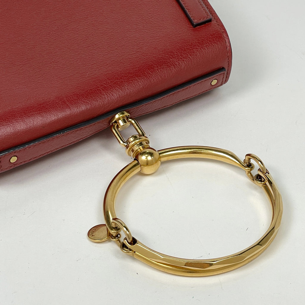 クロエ ナイル 2WAY ショルダーバッグ ハンドバッグ レザー レッド レディース 【中古】brbag
