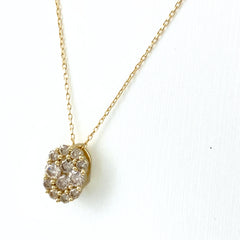 GSTV メレダイヤ デザインネックレス YG イエローゴールド ペンダント ネックレス K18 ダイヤモンド レディース 【中古】brjwl