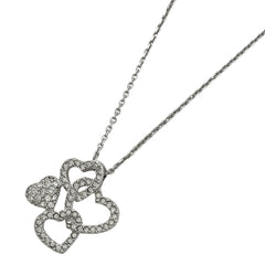 スワロフスキー クリスタル ハートモチーフ ネックレス ジルコニア ネックレス メタル シルバー レディース 【中古】bracc