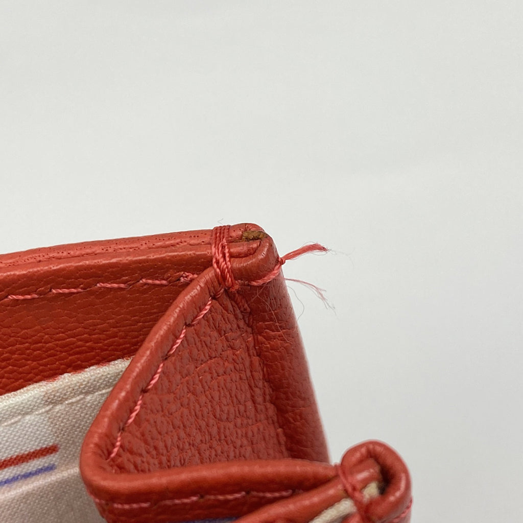 シャネル ココマーク 二つ折り長財布 パラソル 長財布 レザー オレンジ レディース 【中古】brbag