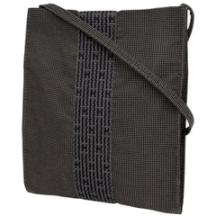 エルメス エールライン ポシェット Hロゴ 斜め掛け ショルダーバッグ ナイロンキャンバス グレー レディース 【中古】brbag