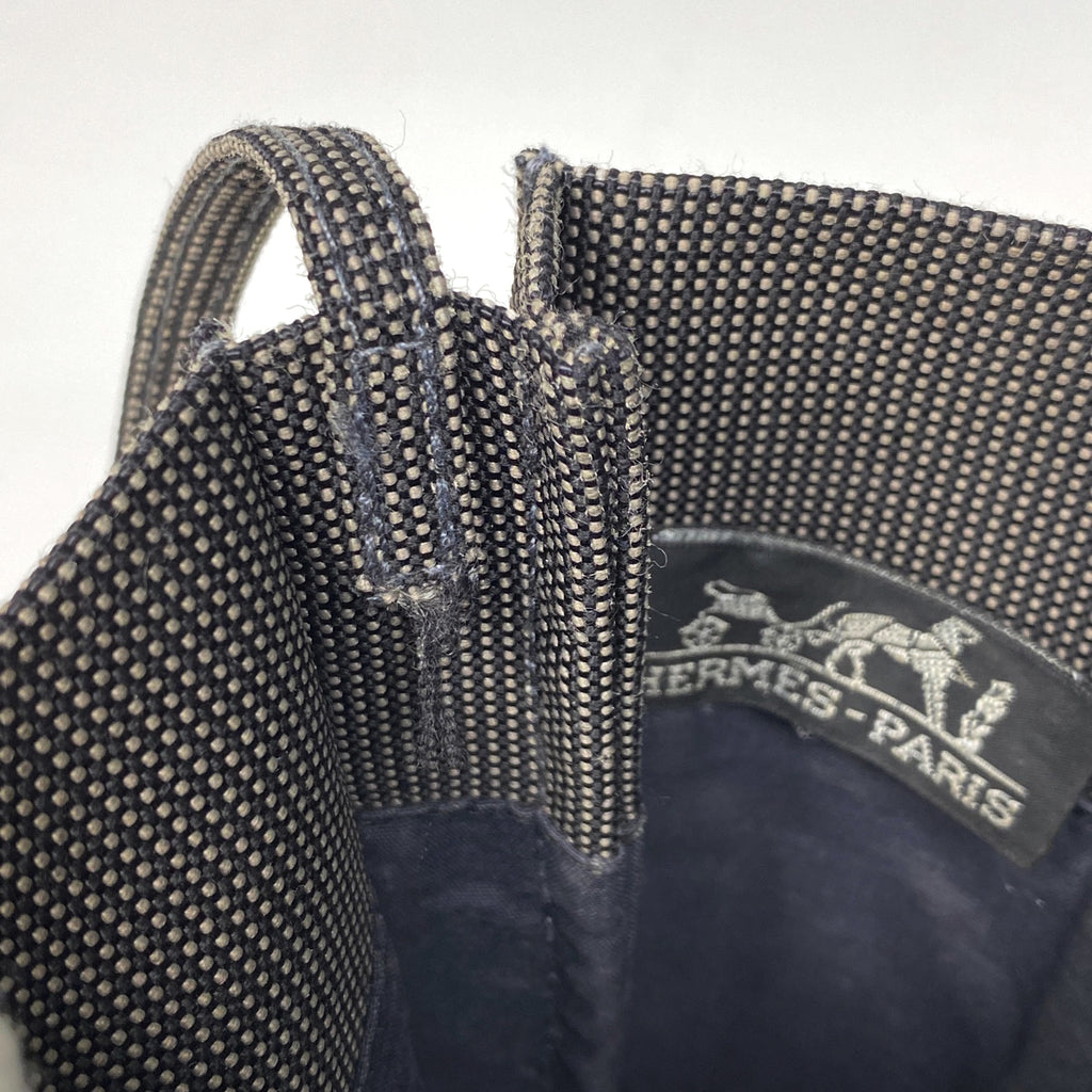 エルメス エールライン ポシェット Hロゴ 斜め掛け ショルダーバッグ ナイロンキャンバス グレー レディース 【中古】brbag