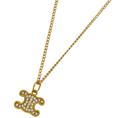 セリーヌ トリオンフ ラインストーン ネックレス ペンダント ネックレス GP ゴールド レディース 【中古】bracc