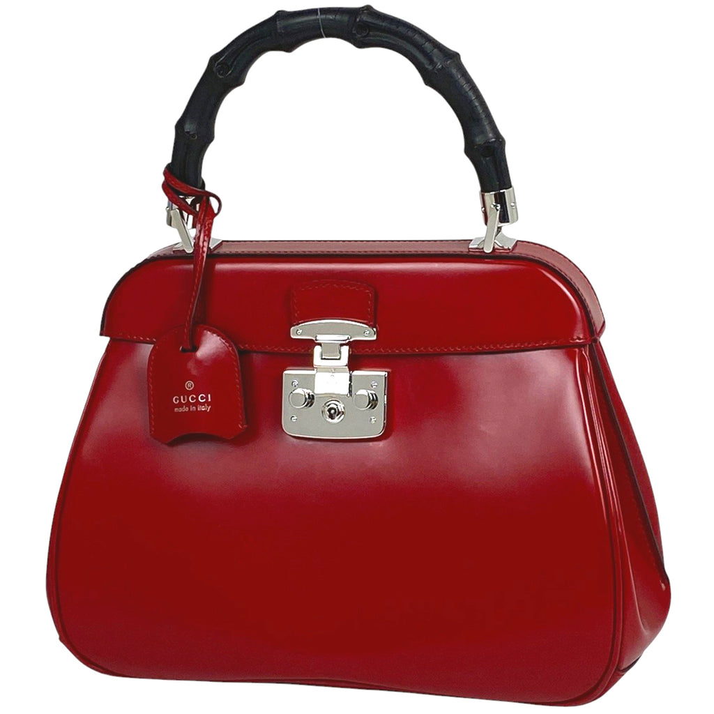 グッチ バンブー ハンドバッグ レディロック ハンドバッグ レザー レッド 331830 レディース 【中古】brbag