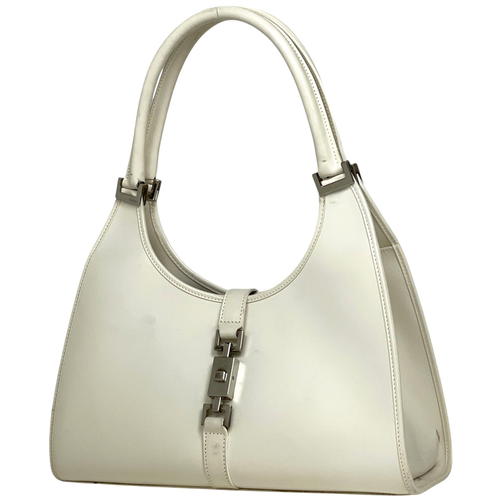 グッチ ジャッキーライン ハンドバッグ ワンショルダー ハンドバッグ レザー ホワイト 0021067 レディース 【中古】brbag